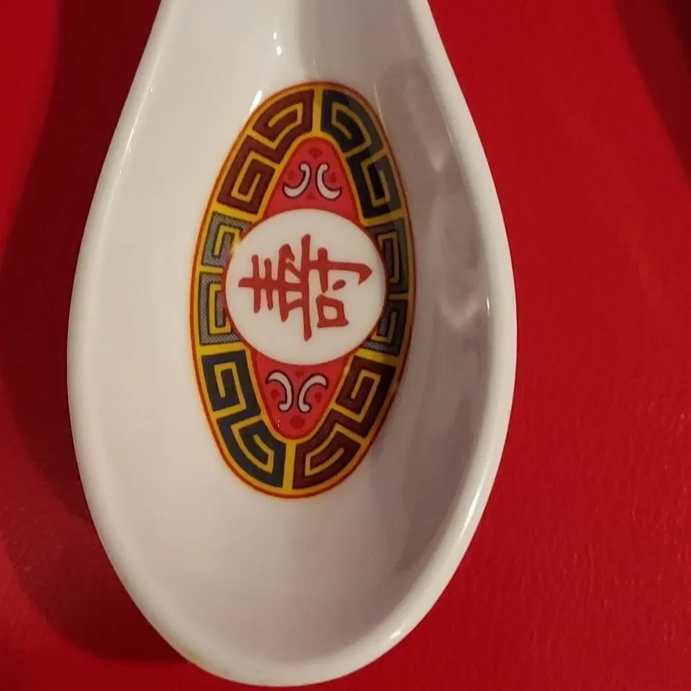 4 Chinese Asian Miso Soup Spoons.